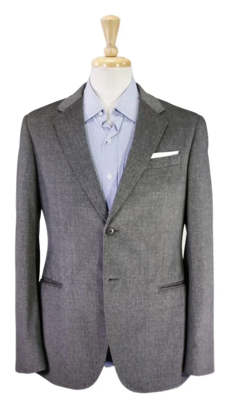 Armani Collezioni Mens Modern Fit Gray Velvet 2-Btn Blazer Jacket 40R